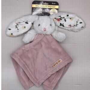 New Blankets & Beyond Pink White Floral Bunny Baby Security Blanket Lovey Nunu